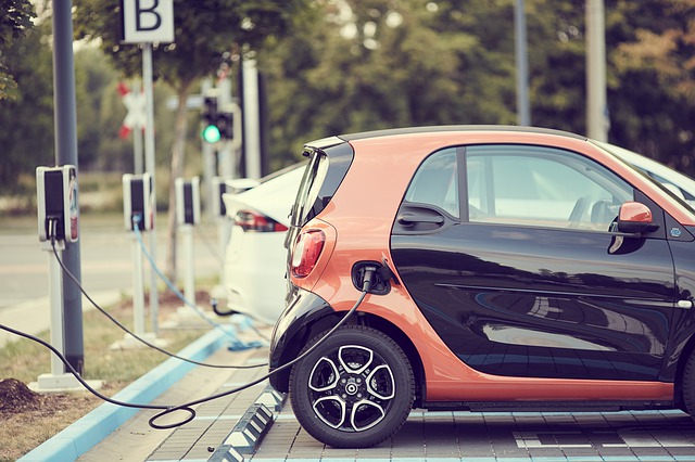 an electric car plugged in